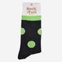 Women's Glitter Socks Black Lime Large Polka Dots, thumbnail 5 of 5