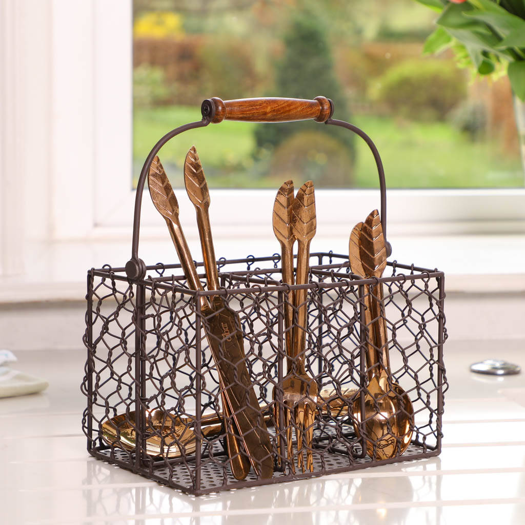 French Country Farmhouse Kitchen Cutlery Caddy By Dibor