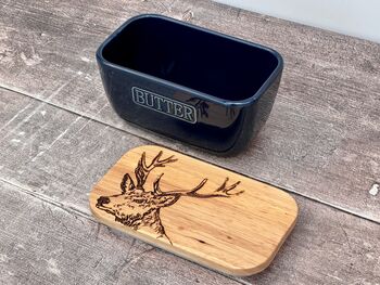 Stag Blue Butter Dish, 3 of 5