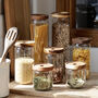 Acacia Wood Lidded Tall Glass Jar, thumbnail 4 of 6