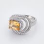 Emerald Cut Citrine 925 Sterling Silver Cocktail Ring, thumbnail 1 of 3