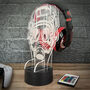 Personalised Soldier Neon Light Up Gaming Headphone Stand, thumbnail 3 of 5
