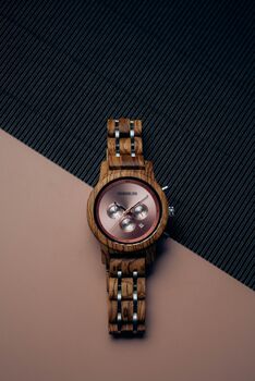 Harbor Island Personalised Wooden Watch With Stainless Steel For Women, 8 of 12