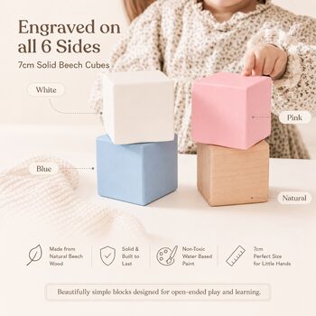 Personalised Birth Flower New Baby Gift Keepsake Block, 5 of 12