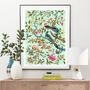 Vibrant Bird And Floral Chinoiserie Art Print, thumbnail 1 of 6