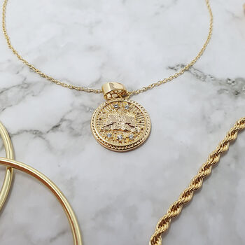 18k Gold Vermeil Plated Zodiac Charm Necklace, 9 of 12