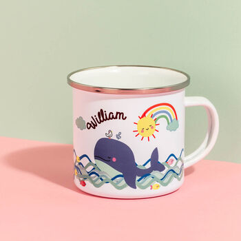Personalised Children's Whale Enamel Mug, 3 of 7