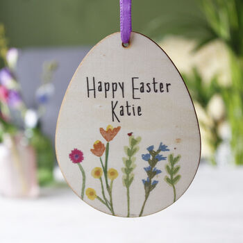 Personaslised Easter Floral Hanging Decoration And Card, 2 of 7