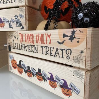 Personalised Pumpkin Family Halloween Crate Box, 4 of 6