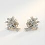 Dainty Saltwater Coral Stud Earrings Silver, thumbnail 1 of 3
