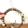Handmade Needle Felted Cup Of Tea Mouse Wreath, Floral Decor, thumbnail 7 of 8