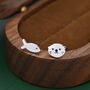 Mismatched Otter And Fish Stud Earrings In Sterling Silver, thumbnail 1 of 11
