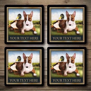 Personalised Bar Runner And Coasters Dog And. Duck, 2 of 8