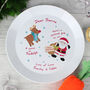 Personalised Santa And Rudolph Christmas Eve Treats Plate, thumbnail 1 of 3