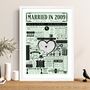 Married In 2009 Map Print, Personalised 17th Furniture Anniversary Gift, thumbnail 5 of 12