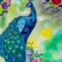 Peacock Illustrated Print, Outdoor Wall Decor, thumbnail 9 of 10