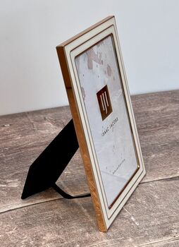 Isaac Jacobs White And Gold Tone Border Photo Frame, 3 of 3