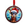 Miniature Pinscher In Santa Hat Suncatcher Decoration, thumbnail 6 of 6