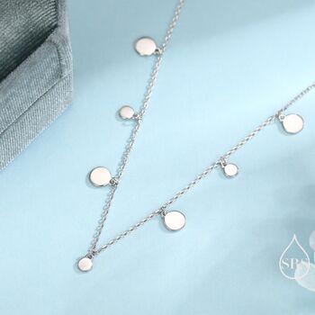 Sterling Silver Dainty Disk Choker Necklace, 5 of 12