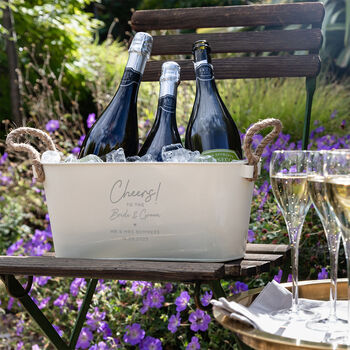 Personalised Metal Ice Bucket Bride And Groom Gifts, 3 of 3