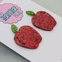 Red Apple Glitter Earrings, thumbnail 2 of 4