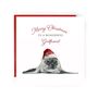 Merry Christmas Girlfriend Seal Christmas Card, thumbnail 1 of 4