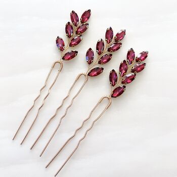 Wine Red Hair Pins, 4 of 5