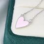 Pink Heart Pendant Necklace In Sterling Silver, thumbnail 5 of 11