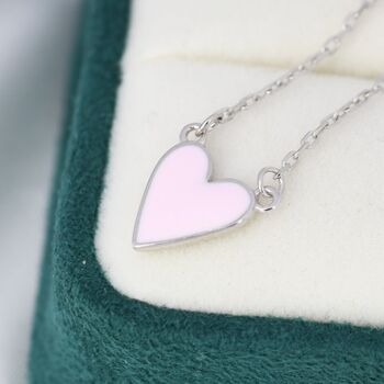 Pink Heart Pendant Necklace In Sterling Silver, 5 of 11