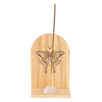 Natural Luna Moth Wooden Incense Holder Shelf, 2 of 4