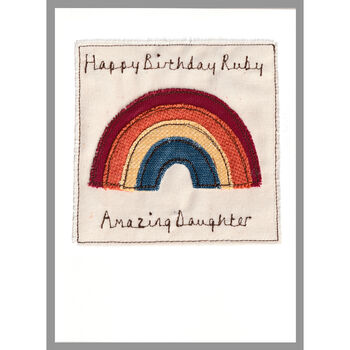 Personalised Rainbow New Baby Girl / 1st Birthday Card, 2 of 11