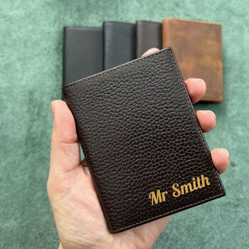 Personalised Leather Wallet, Father's Day Gift, 2 of 10