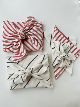 Monochrome Stripe Luxury Reusable Fabric Wrapping, 5 of 5