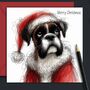 Boxer Dog Christmas Card. Dressing Up, thumbnail 1 of 2