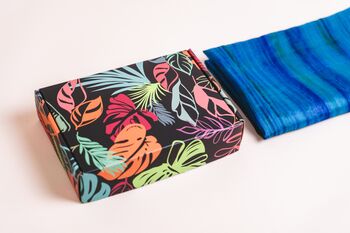 100% Mulberry Silk Scarf, Turquoise And Peacock Blue, 8 of 8