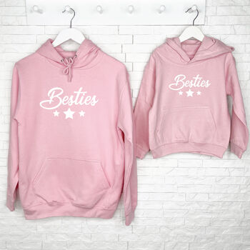 Retro Besties Parent And Child Hoodie Set With Stars, 3 of 4