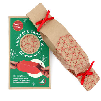 Six Reusable Eco Crackers 'Kraft Jewel' Design, 2 of 8