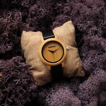 Personalised Bamboo Wood Womens Watch, Engraved, 7 of 9