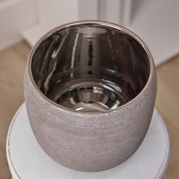 Mesiac Rippled Grey Plant Pot, 4 of 5