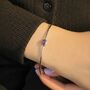 Minimalist Silver Amethyst February Birthstone Bangle, thumbnail 4 of 5