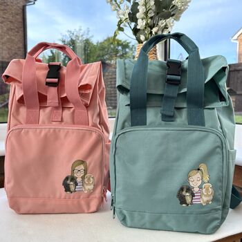 Personalised You And Your Pet To School Backpack, 8 of 10