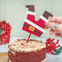 Metal Funny Father Christmas Cake Topper Legs Decoration, thumbnail 2 of 3