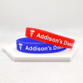 Addison's Disease Medical Bracelet Silicone Set Of Two, 2 of 11