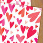 Hearts Gift Wrap Two Sheets, thumbnail 2 of 4