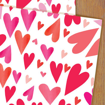 Hearts Gift Wrap Two Sheets, 2 of 4