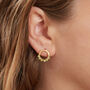 Tourmaline Beaded Gold Plated Silver Circle Earrings, thumbnail 6 of 9