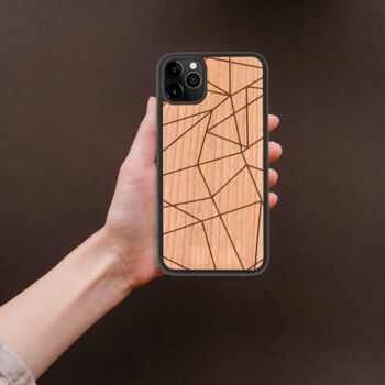 Geometric Lines Wooden Phone Case iPhone Samsung Google, 2 of 5