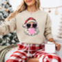 Retro Bubblegum Santa Christmas Sweatshirt, thumbnail 2 of 7