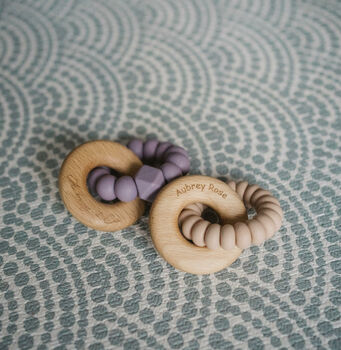 Mulberry Handmade Personalised Wood Teether, 4 of 9