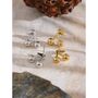 Monaco D’or Gold Cherry Flower Drop V Chrome Stud Gift Earrings, thumbnail 4 of 4